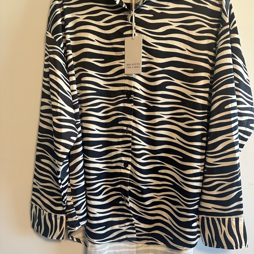 Brunette The Label Black & White Zebra Print set